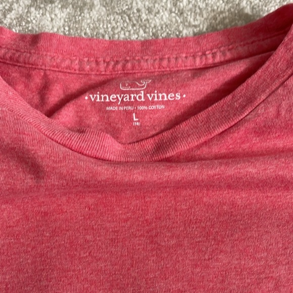Vineyard, vines, heather red long sleeve tee size large 16 - Picture 2 of 4